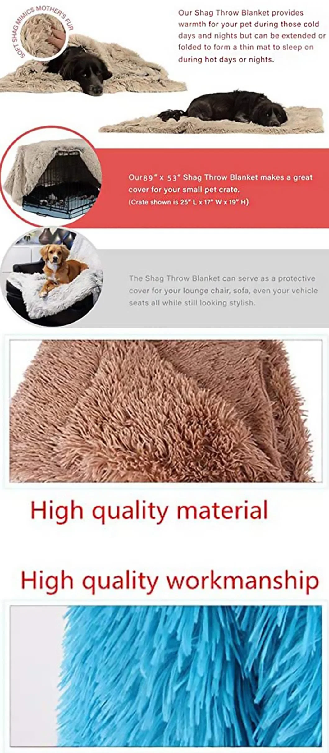 Premium Warm Plush Multiple Sizes Pet Blanket for Dogs & Cats