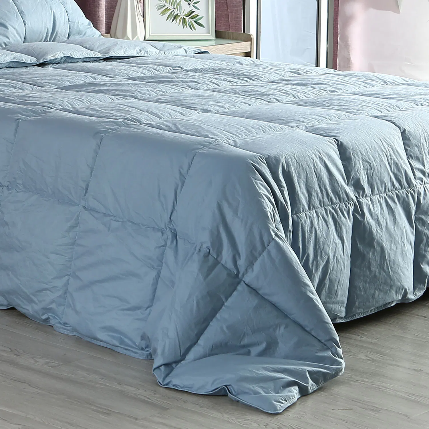 Home Hotel cama azul algodão cobrir 50% pato branco edredom para baixo