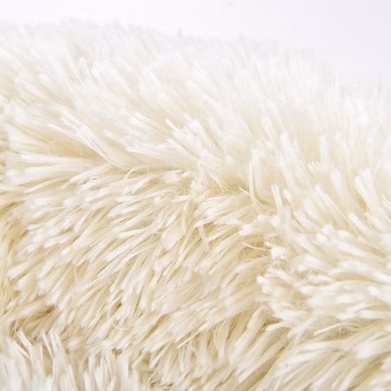 Cama longa de tecido de pele sintética para cachorro confortável donut redonda cama para cachorro super macia lavável cama com almofada para animais de estimação