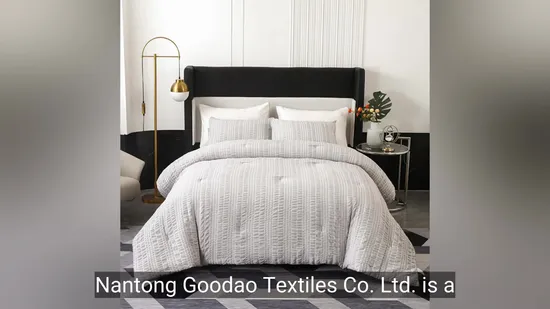 Conjunto de cama de luxo de algodão tamanho Queen impresso personalizado para hotel