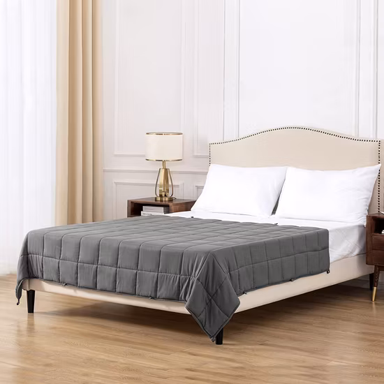 Cobertor ponderado em camadas duplas Minky de personalização de amostra Cobertura de algodão personalizada cor cinza cobertor macio e ponderado